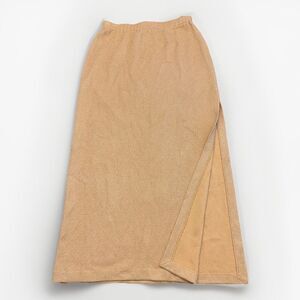 ST JOHN Evening Gold Santana Knit Long Skirt, Side Slit, Women’s Size 8